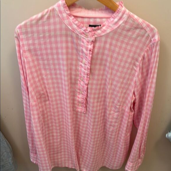 Talbots Pink and White Gingham Blouse - Picture 1 of 3